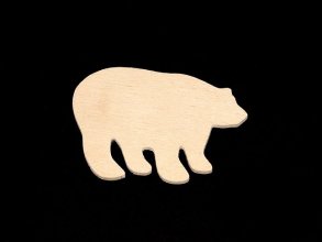Bear Shape Cutout - Small Brown Bear - Hand cut plywood