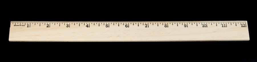 Standard 12" Wood Craft Ruler - 1-1/8" Wide x 12" Long