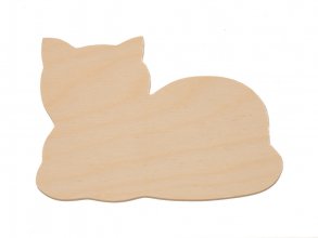 Cat Cutout - Laying Cat Cutout - Hand Cut Plywood