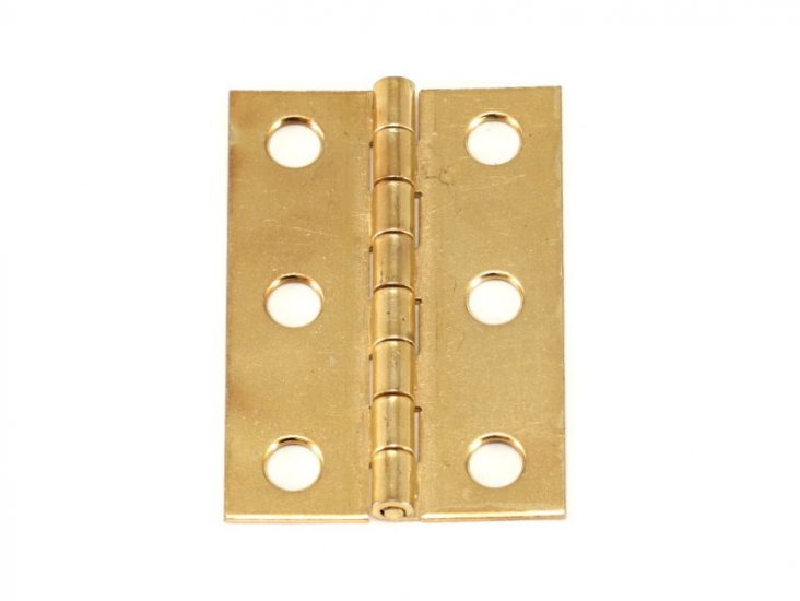 (image for) Brass Plated Steel Butt Hinge - 2" Tall x 1-3/8" Wide