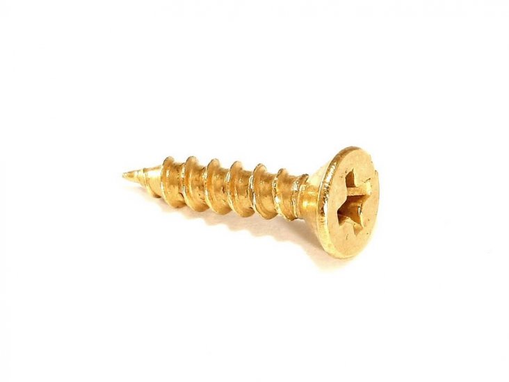 (image for) 1/2"x#4 Brass Plated Steel Flat Head Phillips Wood Screw