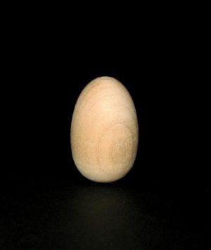 Wood Rounded Egg - 7/8" Tall x 5/8" Diameter