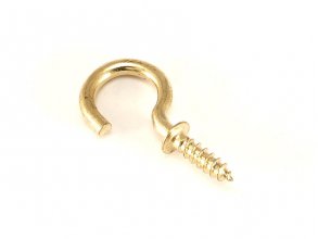 Brass Plated Steel Cup Hook - 5/16" Hole