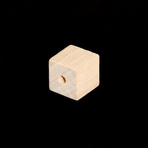 1/2" Wooden Block Cube With 1/8" Hole Thru