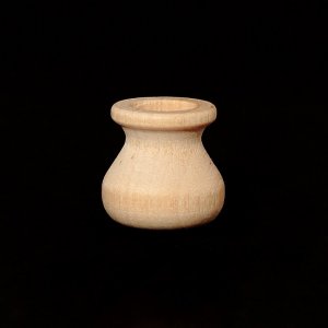 Unfinished Wood Round Bean Pot Candle Cup - 1" Tall