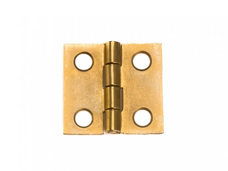(image for) Brass Plated Steel Butt Hinge - 1" Tall x 1-1/16" Wide